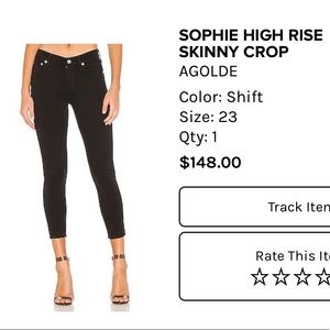 AGOLDE black jeans-size 23